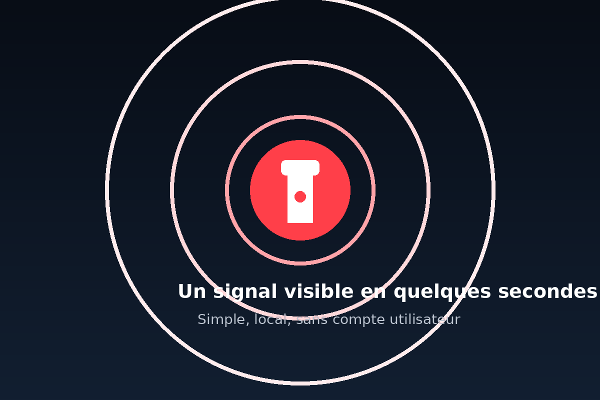 Illustration d'un signal lumineux SOS visible